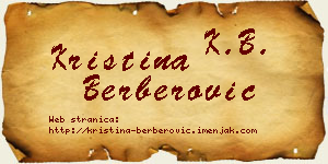 Kristina Berberović vizit kartica